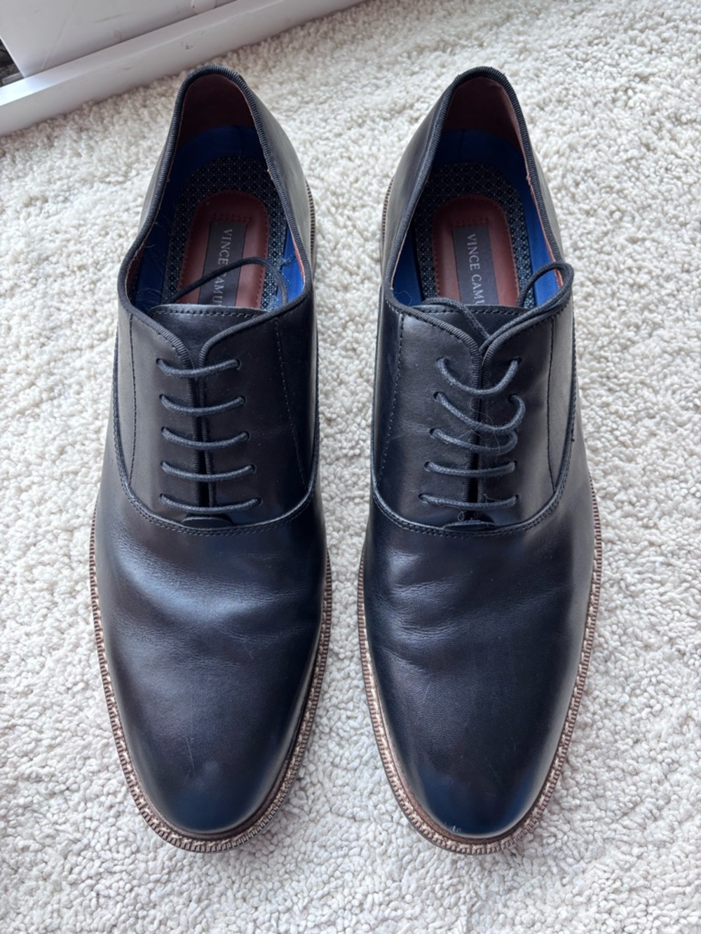 Vince Camuto Men's Black Leather Oxford Shoes